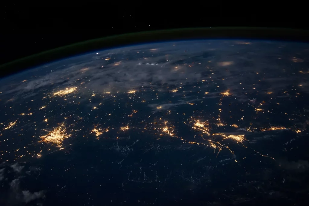 Start welt beleuchtet